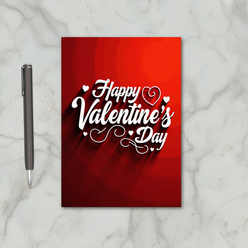 Red Love Valentines Script Card