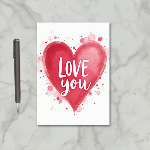 Red Love You Heart Card
