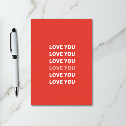 Red Love You Stripe Card