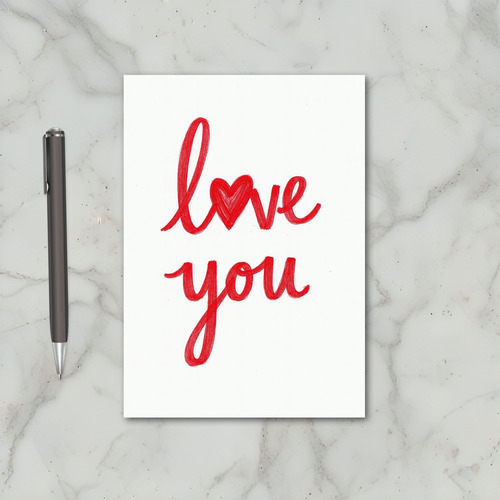 Red Love You Valentines Day Card