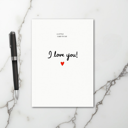 Red Minimal I Love You Card