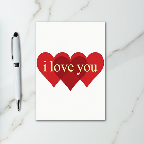 Red Minimal I Love You Valentines Card