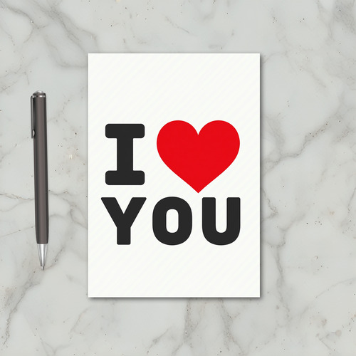 Red Minimalist I Love You Valentine Card