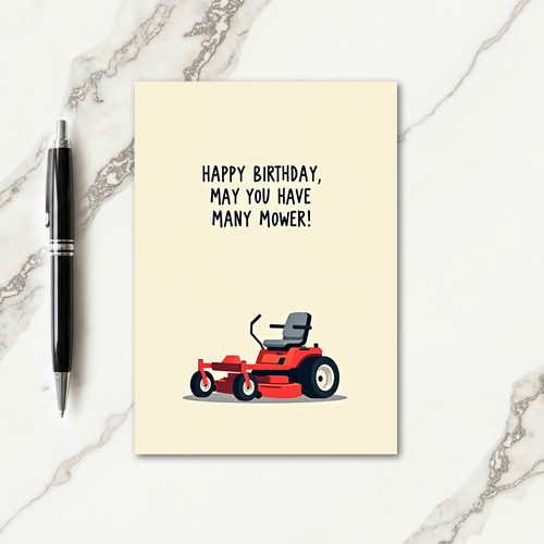 Red Mower Birthday Card