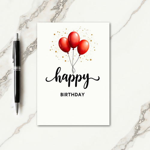 Red Orb Birthday Card