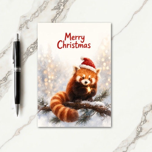 Red Panda Christmas Card