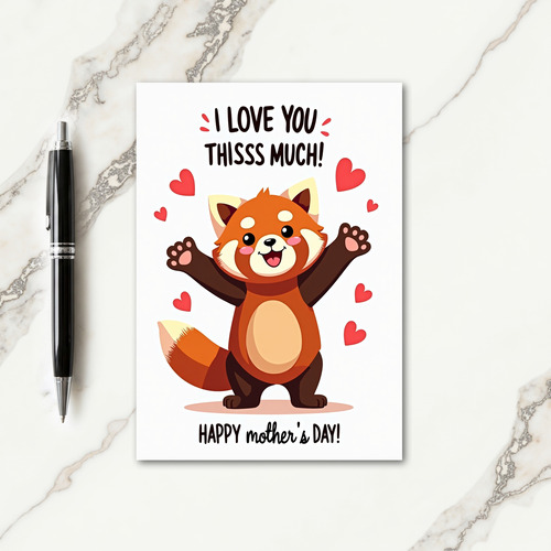 Red Panda Mothers Day Love Card