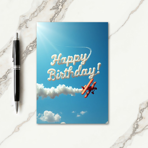 Red Plane Celebration Card