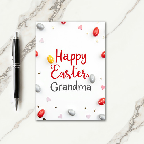 Red Polka Dot Easter Grandma Card