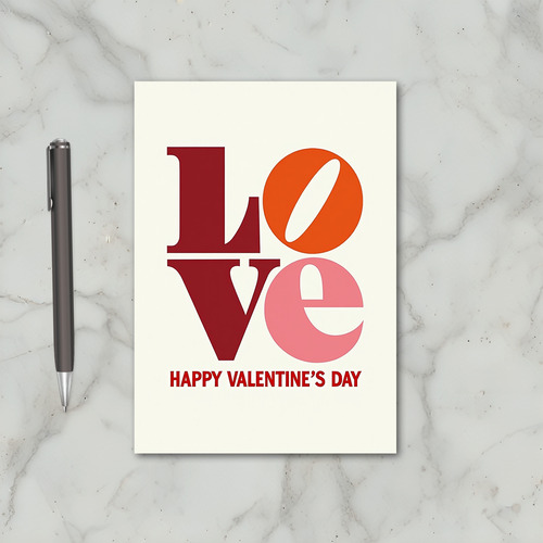 Red Retro Love Valentines Day Card