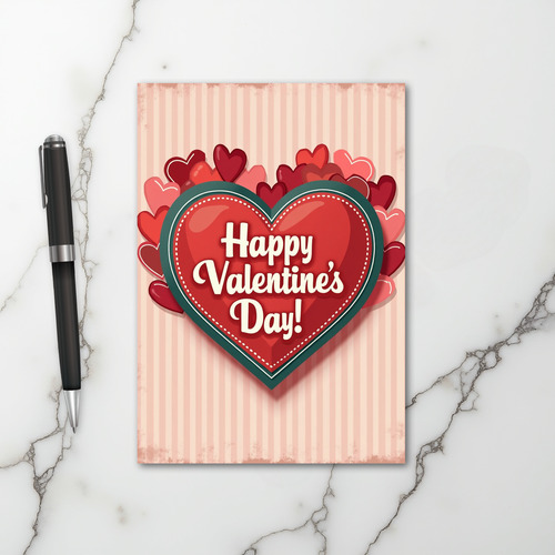 Red Retro Valentines Day Card