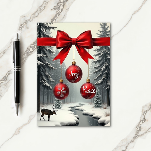 Red Ribbon Christmas Card