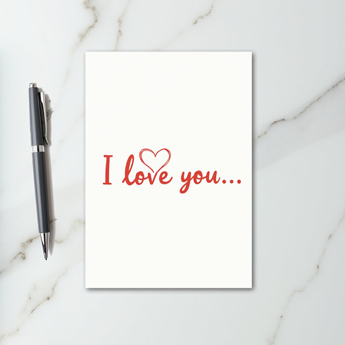 Red Romantic Handwritten Valentines Card