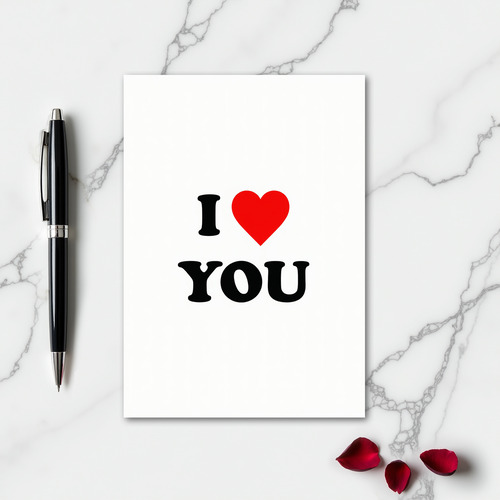 Red Romantic I Love You Bold Card
