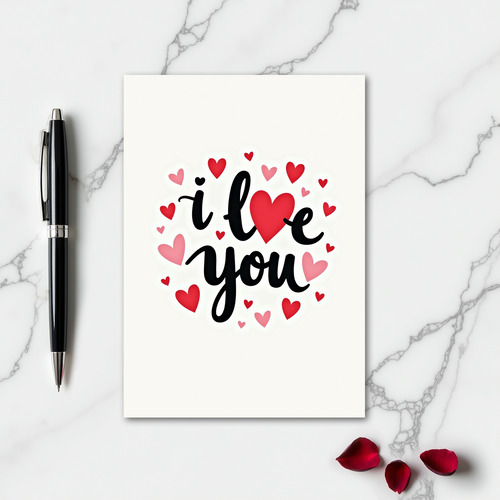 Red Romantic I Love You Heart Card