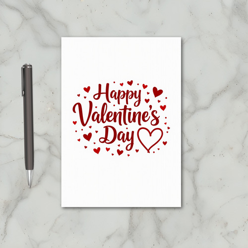 Red Romantic Valentines Day Script Card