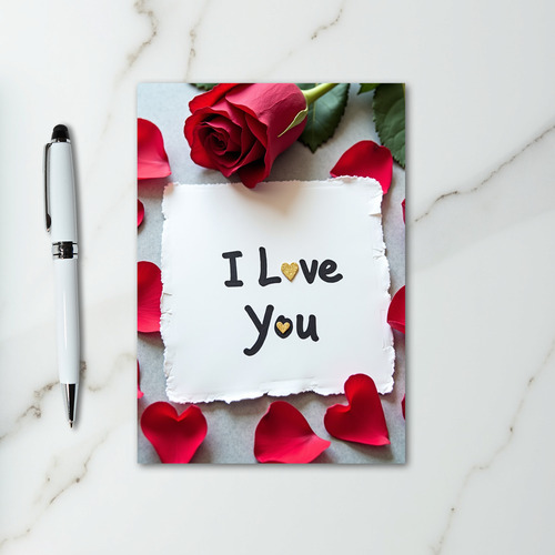 Red Rose I Love You Card