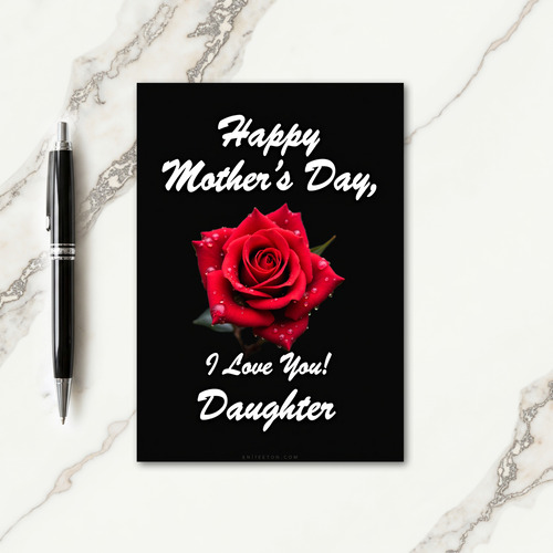 Red Rose I Love You Mothers Day Card
