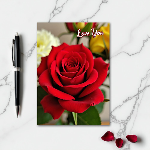 Red Rose Love You Card