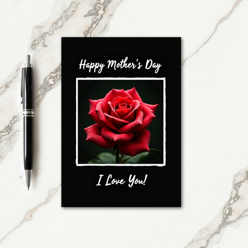Red Rose Mothers Day Love Card