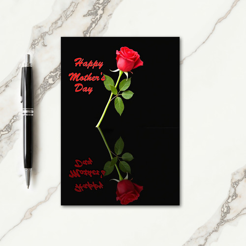 Red Rose Mothers Day Reflection Card