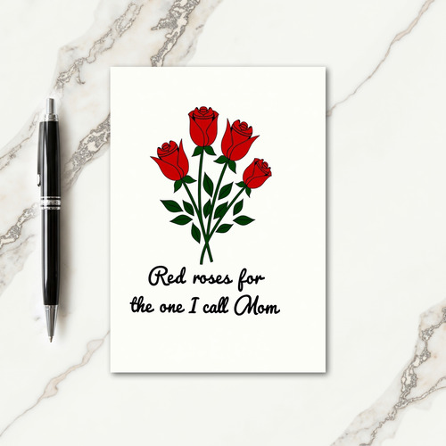 Red Roses Mom Floral Card