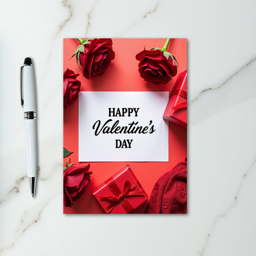 Red Roses Valentines Day Card