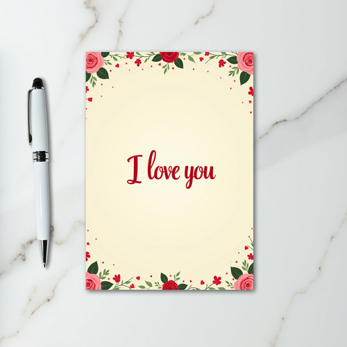 Red Roses Valentines Love Card