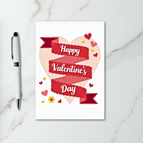 Red Scalloped Valentines Day Card