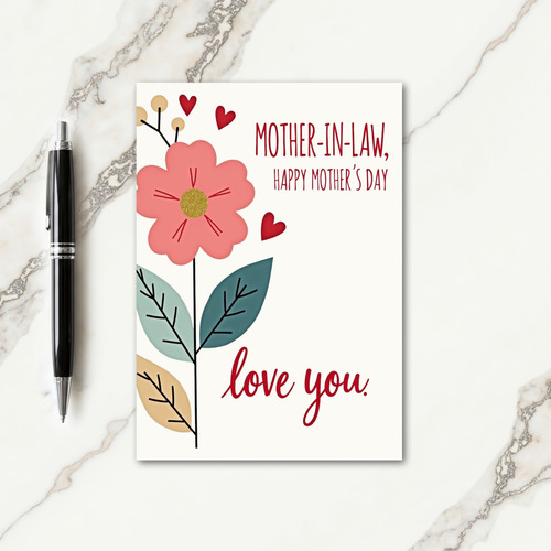 Red Script Mothers Day Card