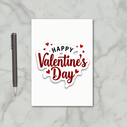 Red Script Valentines Day Card