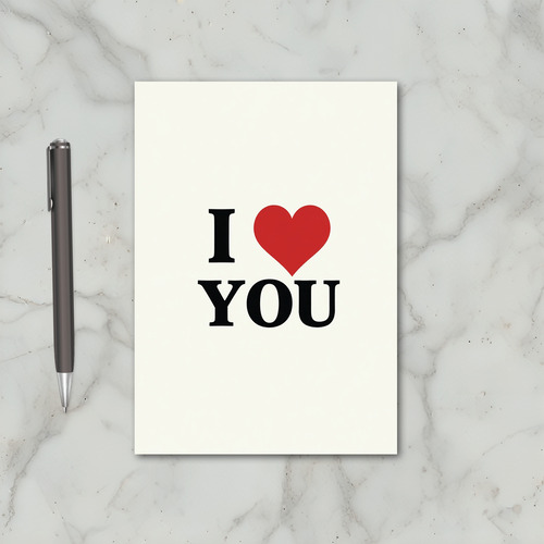 Red Simple I Love You Valentines Card