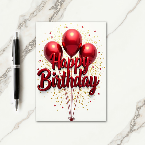 Red Sphere Birthday Card