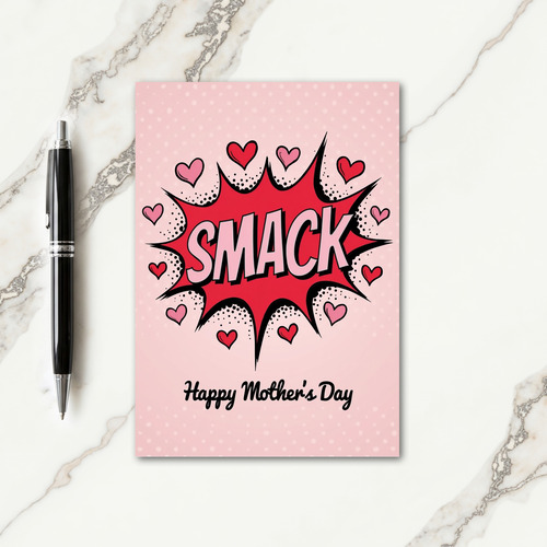Red Star Hearts Mothers Day Card