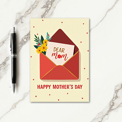 Red Starburst Mothers Day Card
