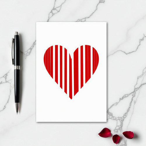 Red Striped Love Heart Card