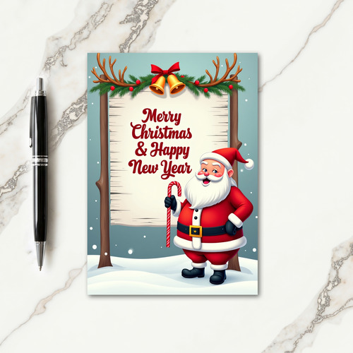 Santa Red Suit Christmas Card