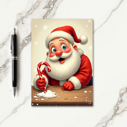 Red Suited Santa Sweet Card
