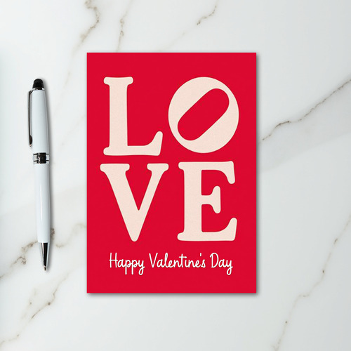 Red Textured Love Valentines Day Card