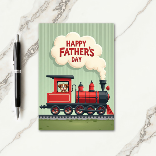 Red Train Fathers Day Moment Card