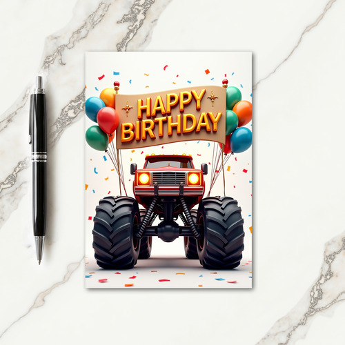 Red Truck Party Card