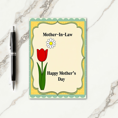 Red Tulip Mother In Law Card