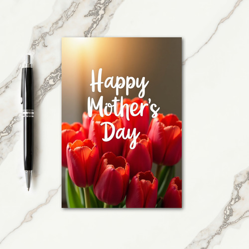 Red Tulips Mothers Day Card