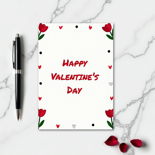 Red Tulips Valentine Card