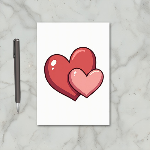 Red Two Hearts Love Card