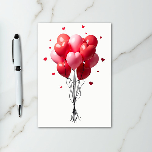 Red Valentine Balloons Card