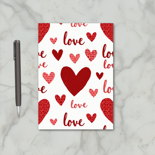 Red Valentine Day Love Hearts Card