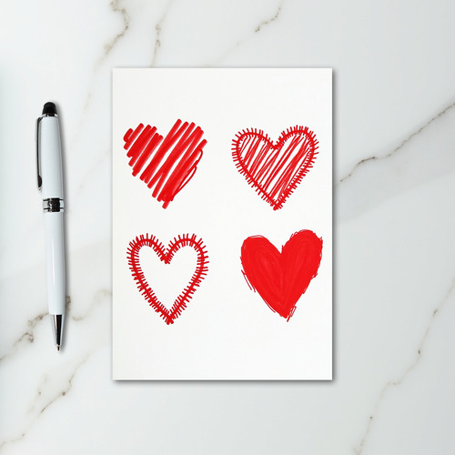 Red Valentine Love Heart Card