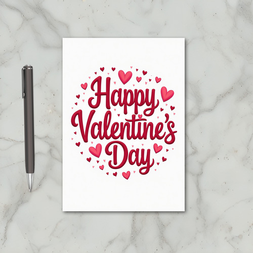 Red Valentines Day 3D Hearts Card