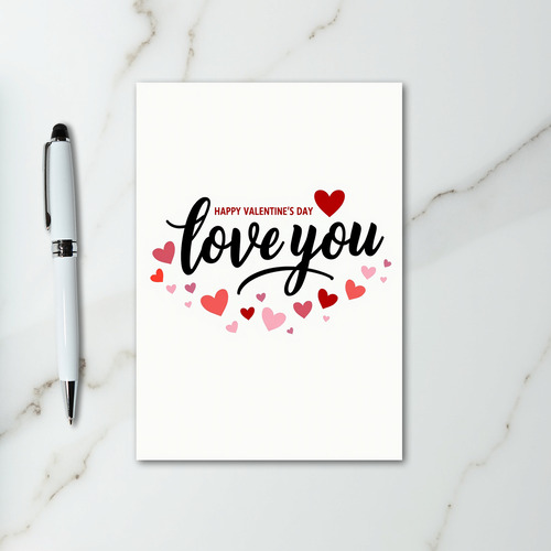 Red Valentines Day Calligraphy Card